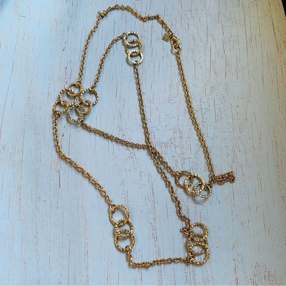 Banana Republic Gold Circle Station Necklace‎